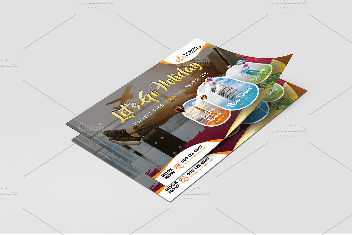 Travel & Vacation Flyer Template, a Flyer Template by DesignsLab (Photo 2 of 4)