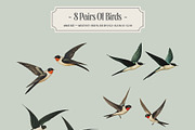 Swallows - vintage illustrations, an Animal Illustration by AI Crafted Magnolia (Thumbnail 6 of 13)