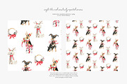 watercolor Christmas dogs patterns, a Pattern Graphic by Patishop Art (Thumbnail 3 of 9)