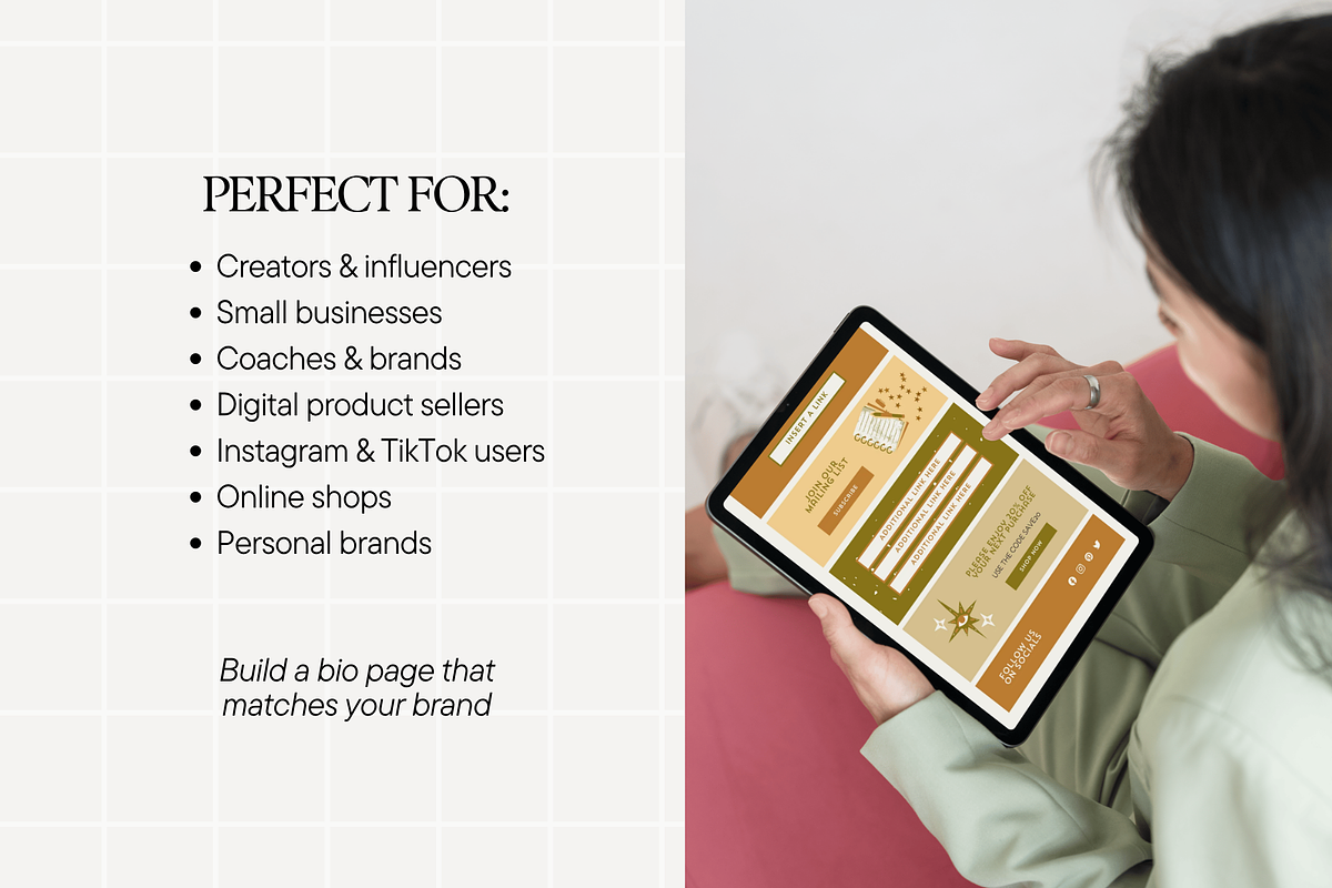 Warm Link In Bio Canva Template, a Landing Page Template by Anna Design Studio (Photo 6 of 11)