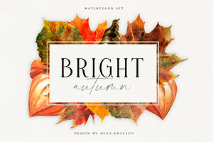 50% SALE Bright Autumn Watercolor