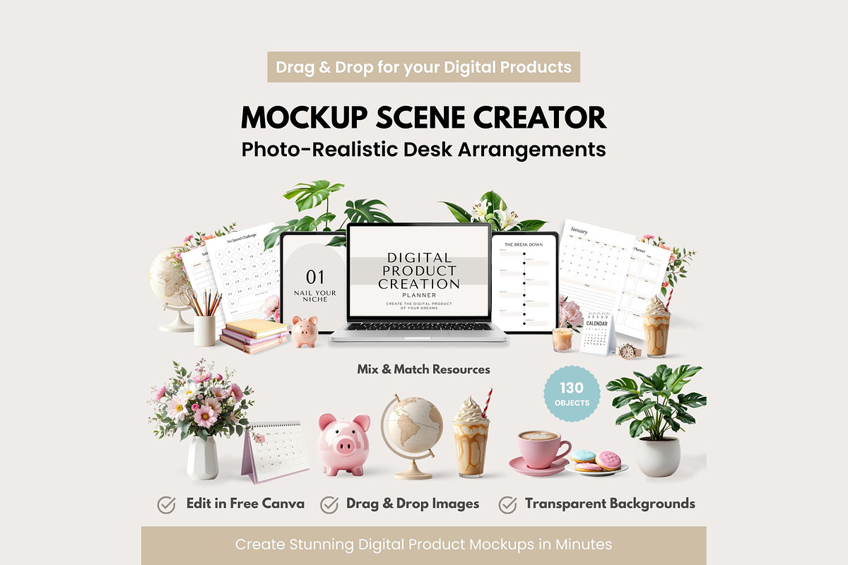 Canva Mockup Scene Creator, an iPad Mockup by Hayley's Digital Hub (Photo 1 of 8)