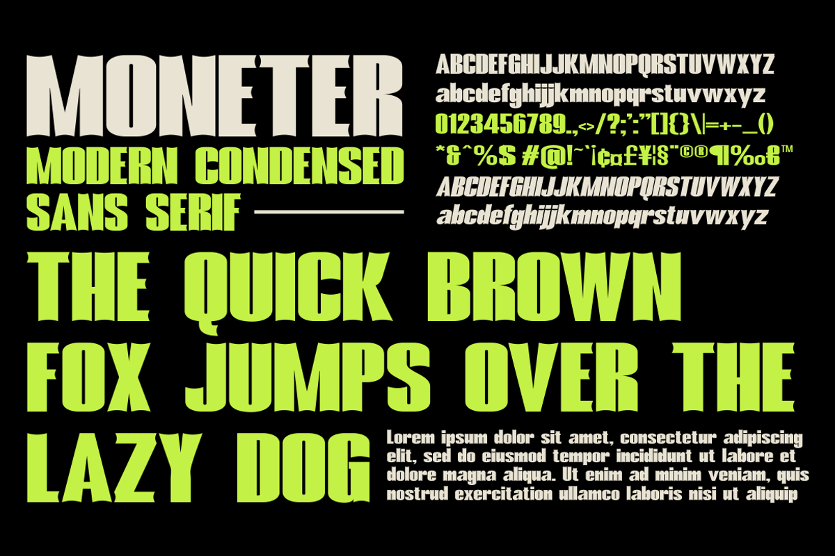 Moneter - A Modern Condensed Font, a Sans Serif Font by Marvadesign (Photo 2 of 5)