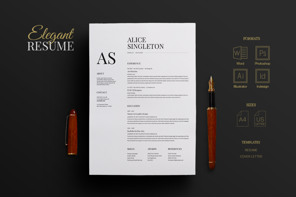 Elegant Resume, a Resume Template by SupaTemplates (Photo 1 of 5)