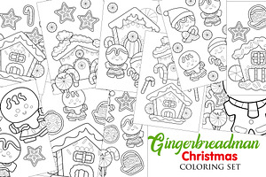 Gingerbread Christmas Coloring Set