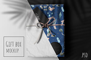 Gift box mockup, a Product Mockup by ⚞ Kind Illustration ⚟ (Thumbnail 1 of 6)