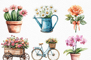 Watercolor Flower Shop Clipart, an Illustration by Craft Nest (Thumbnail 3 of 6)