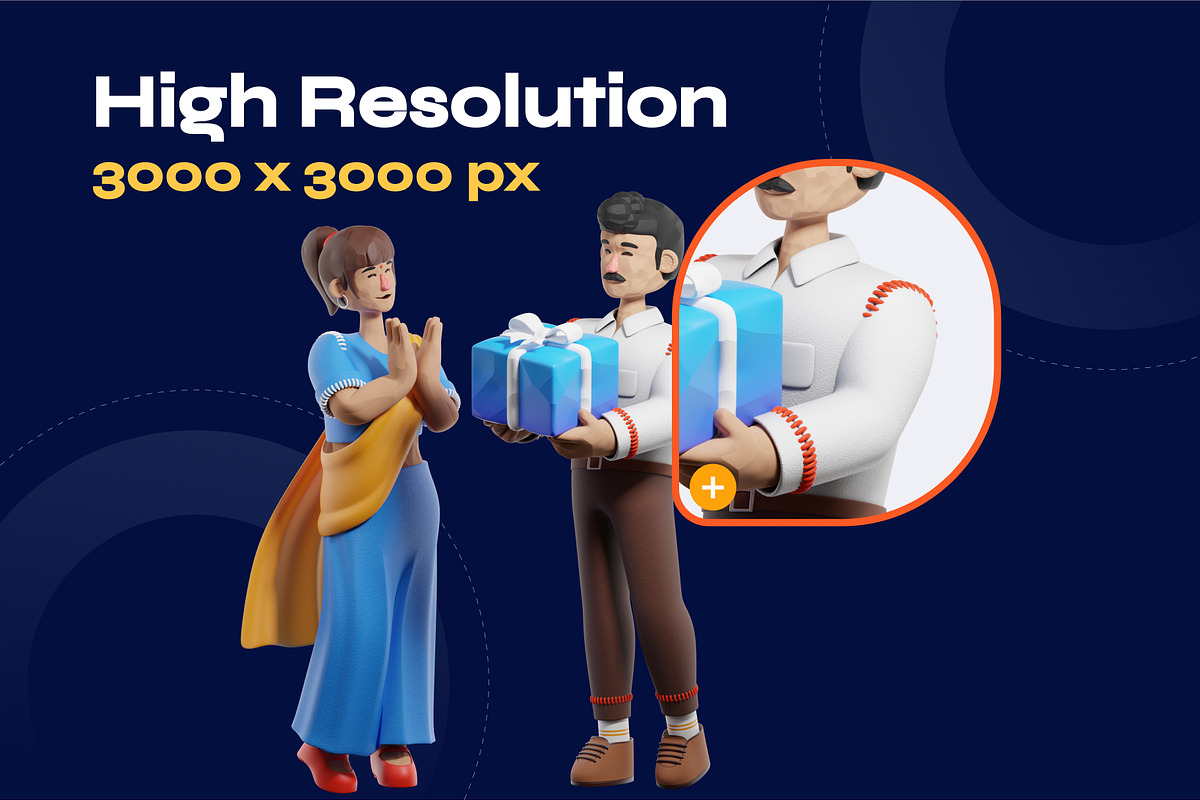 Diwali Activity 3D character, a Characters & Person 3D Model by orenjidesign (Photo 3 of 8)