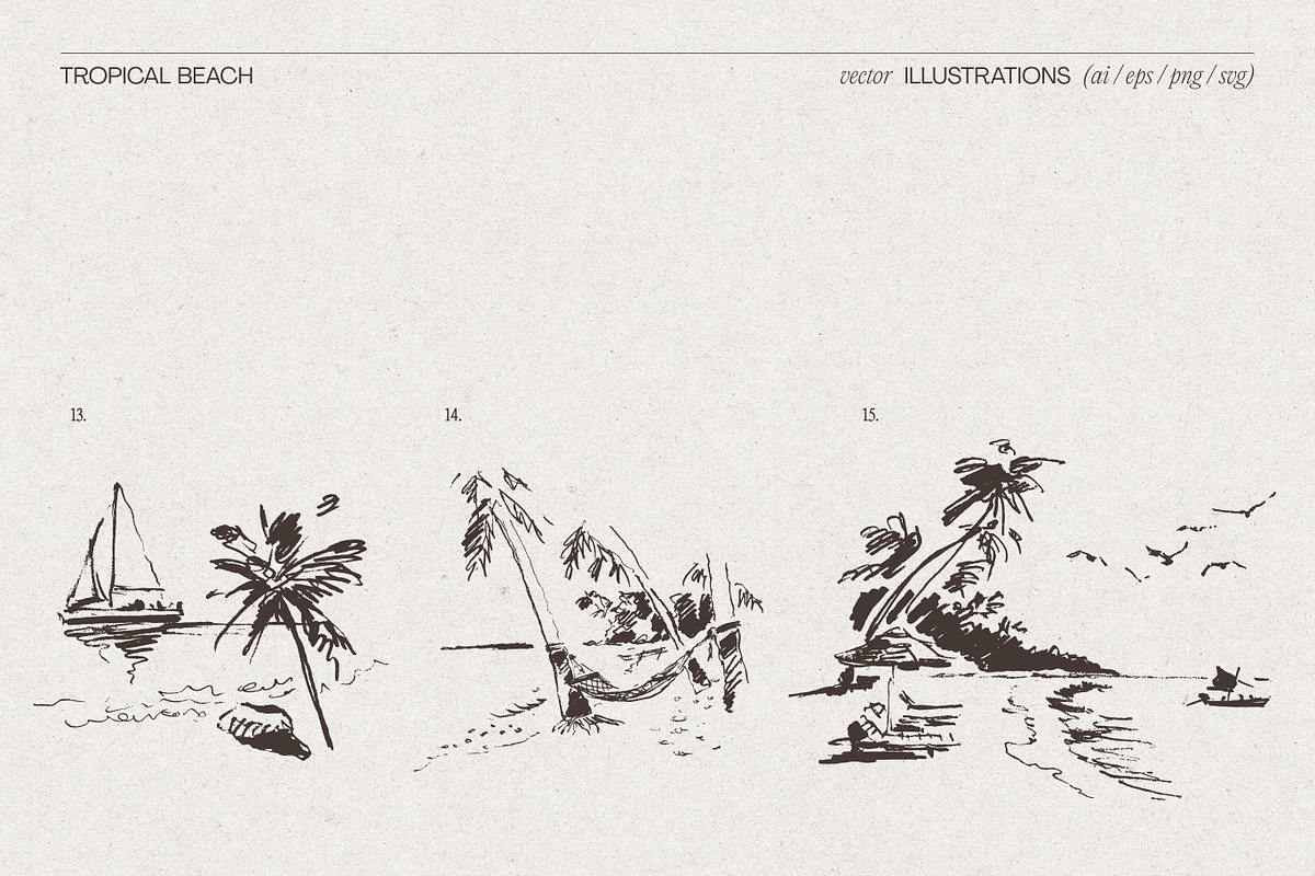 Summer Vacation Beach Collection, a Seasonal Illustration by TheMountBirdStudio (Photo 9 of 21)