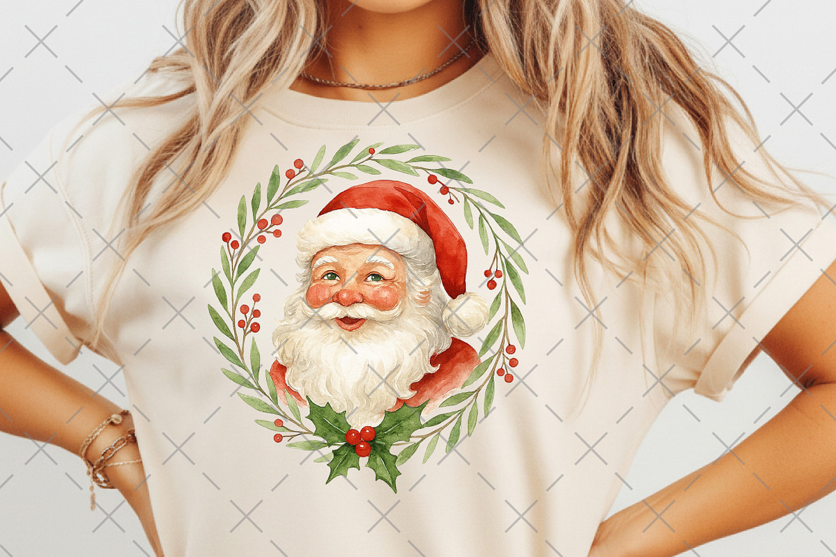 Santa Christmas Wreath PNG, an Illustration by Craft Nest (Photo 5 of 6)