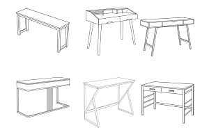 Desk Table Furniture Set 1 Procreate