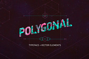 Polygonal Typeface + Vector Elements, a Graphic by Anton Moek (Thumbnail 1 of 10)