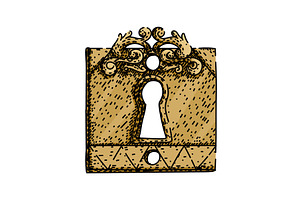 entry keyhole sketch hand drawn, an Illustration by pikepicture