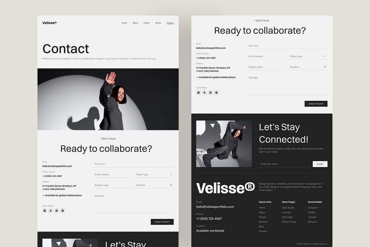 Velisse - Portfolio Website UI Figma preview 6