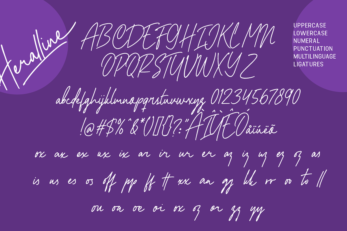Heralline - Handwritten Script Font, a Script Font by overlaytemplates (Photo 4 of 5)