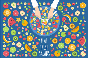 Flat Fruits Salad