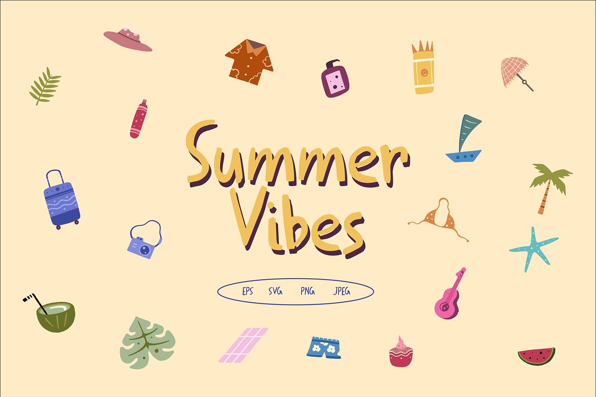 Summer Vibes Illustration, an Object Illustration by HunEyy (Photo 1 of 7)