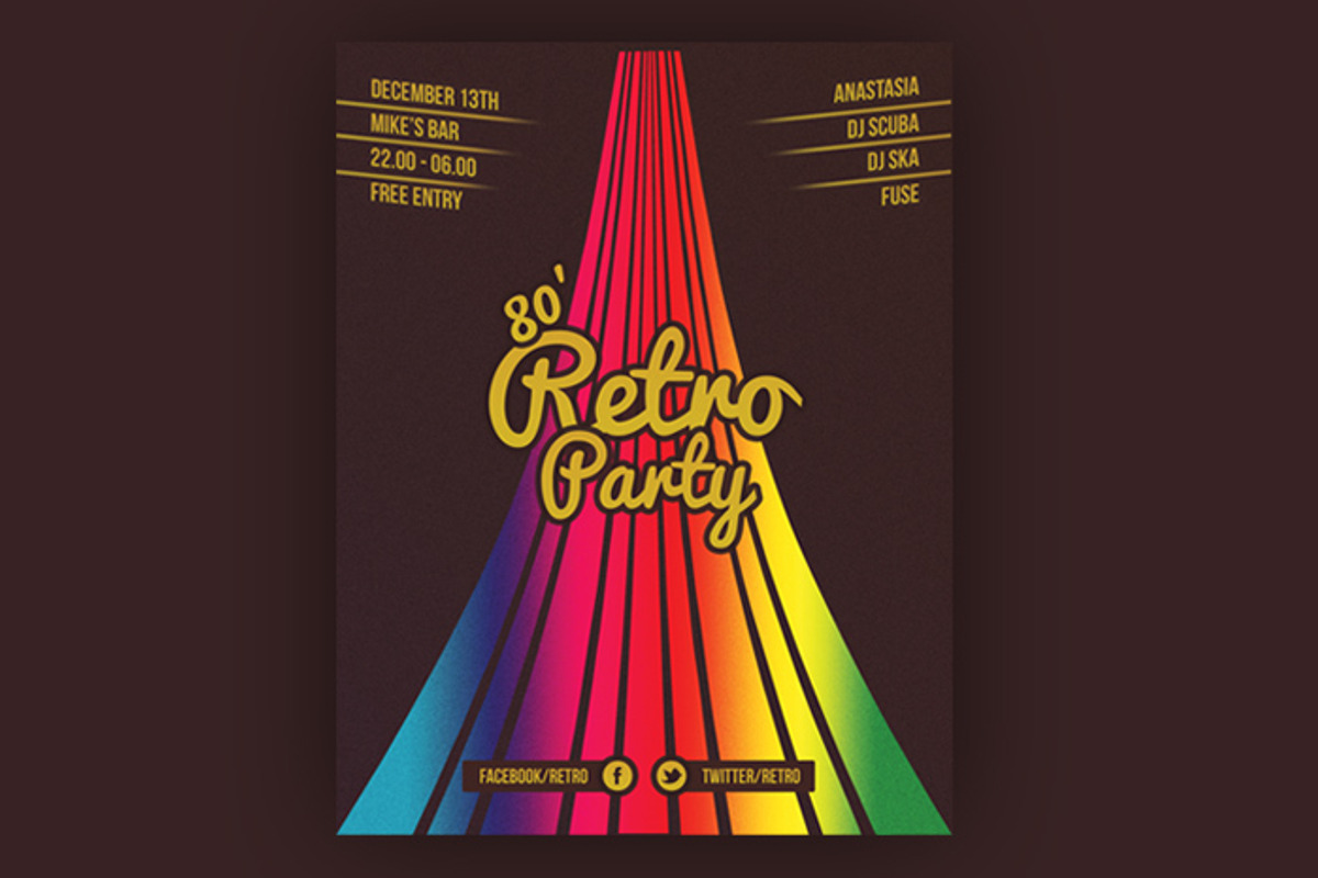 Retro Event Flyer, a Flyer Template by Tugcu Design Co. (Photo 2 of 2)