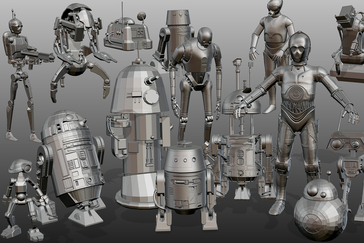 STAR WARS DROIDS PACK low poly, a Characters & Person 3D Model by 2$ SHOP (Photo 1 of 16)