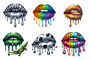 Animal Print Dripping Lips PNG, an Illustration by SinaCreation (Thumbnail 3 of 7)