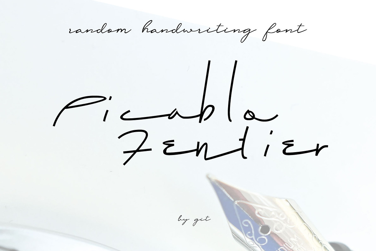 Picablo Fentier - Handwritten font, a Handwritten Font by Gittype (Photo 1 of 8)