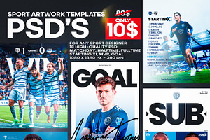 Sport Artwork Templates PSD, a Social Media Template by kr3ndesign
