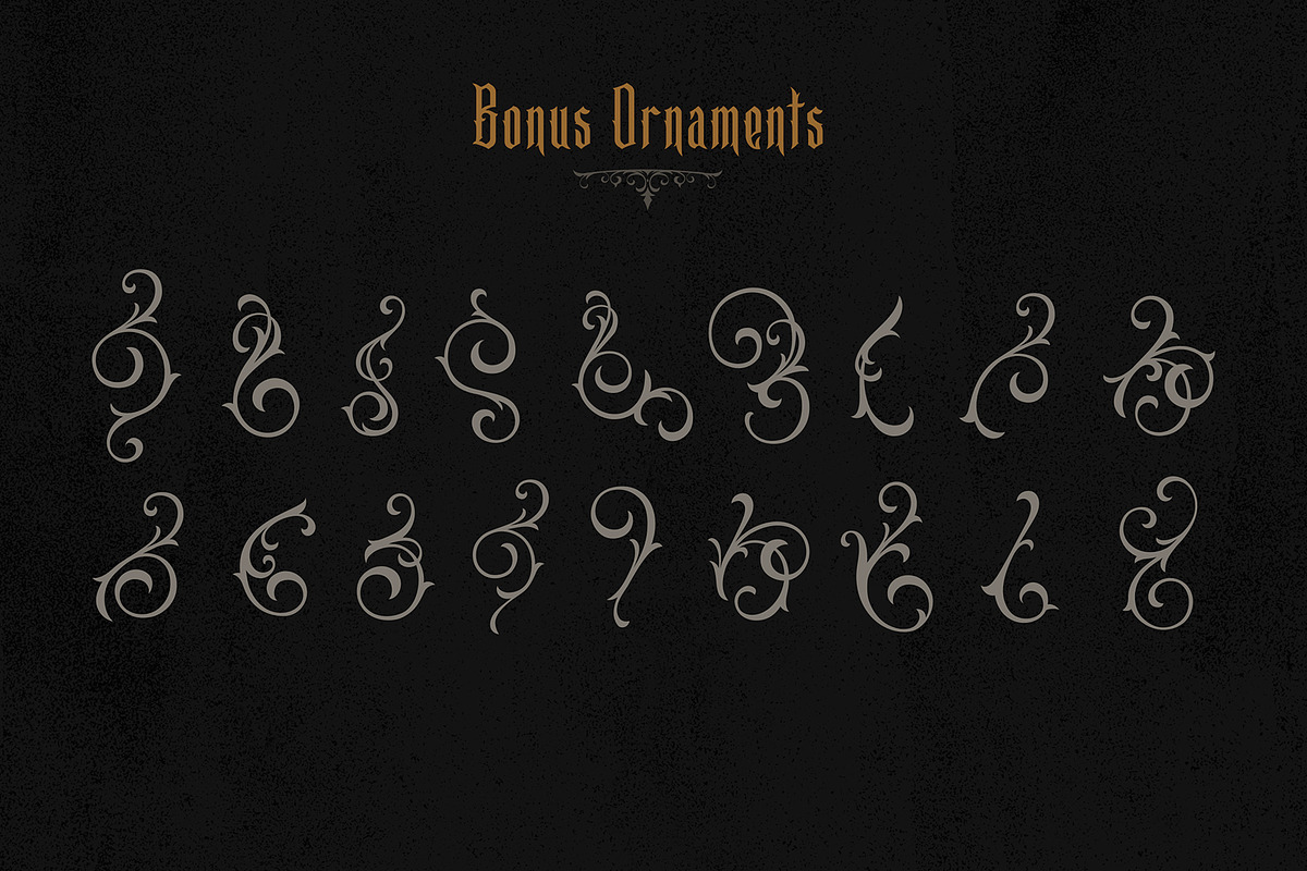 BaeSide Ornate Blackletter Font, a Blackletter Font by StockMamba (Photo 9 of 10)