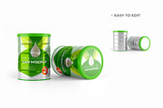Milk Powder Tin Can Mockup – 8 PSD, a Packaging Mockup by Adstart (Thumbnail 3 of 8)