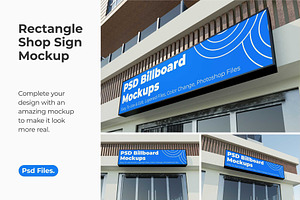 Rectangle shop sign mockup, an Advertising Mockup by Partikusi Design