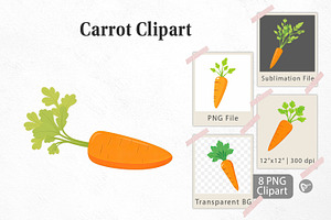 Carrot Clipart, a Graphic by Artnoy