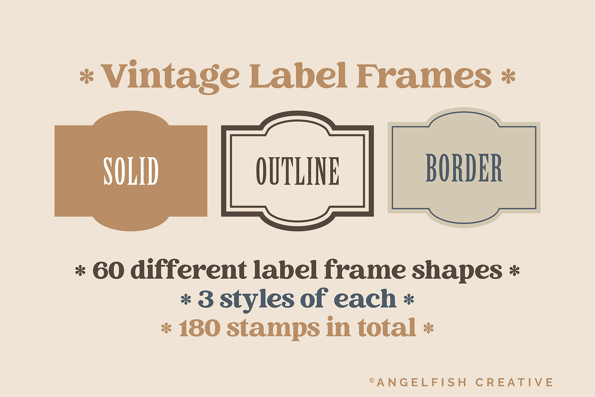 Label Frames Brush Set for Procreate, a Brush Add-On by AngelfishCreative (Photo 2 of 6)
