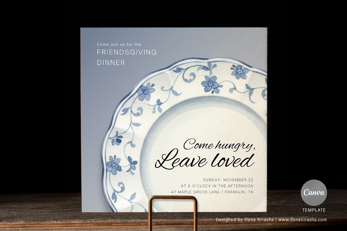 Friendsgiving Invite Canva Tem - 16, a Marketing Template by BloomToLife By Dona (Photo 4 of 5)