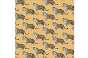 Tiger On Orange Seamless Repeat, a Pattern Graphic by Sharon Schwalbe (Thumbnail 4 of 4)
