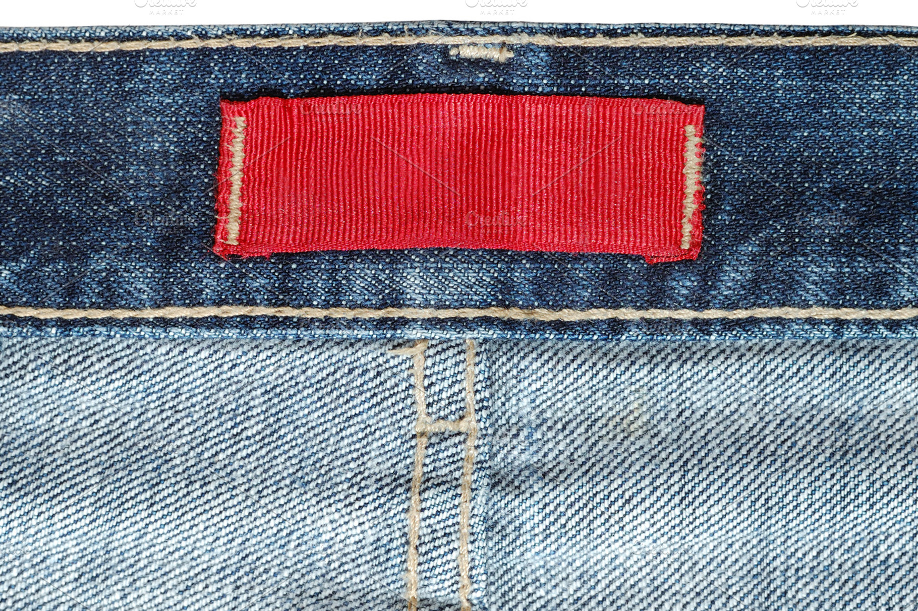 Clothing label containing background, blank, and blue