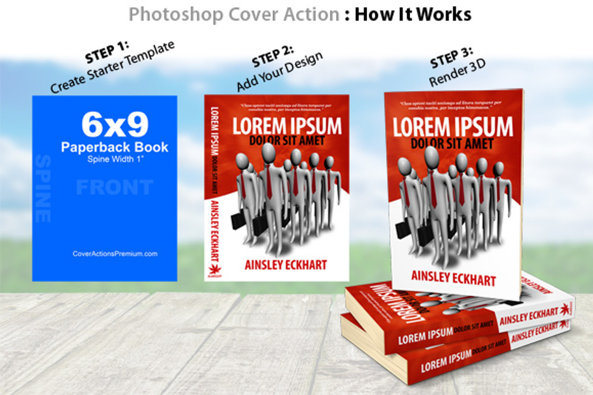 6x9 Paperback Book Mockup -PS Action, a Print Template by Cover Actions Premium (Photo 1 of 6)