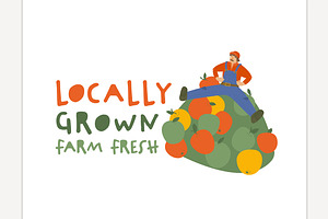 Locally grown concept, a Person Illustration by Anna's Shop