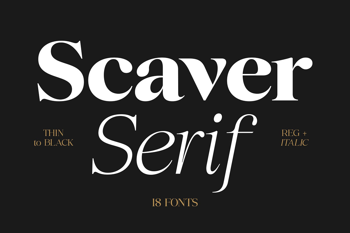 Scaver Font, a Serif Font by Glyphminds Studios (Photo 1 of 10)
