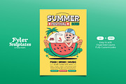 Retro Summer Festival Flyer Template, a Flyer Template by Tiptop Graphic (Thumbnail 1 of 5)