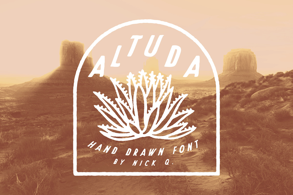 Altuda Hand Drawn Font, a Font by nickqtx (Photo 1 of 3)