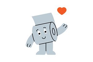 A sweet toilet paper character, an Object Illustration by GraphiShop