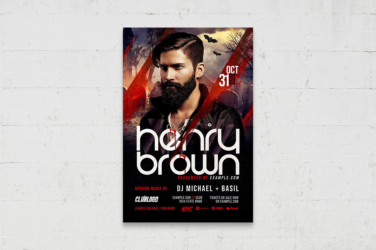 Halloween DJ Flyer Template, a Flyer Template by BrandPacks (Photo 6 of 6)