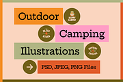 Outdoor Camping Illustration Badges, an Illustration by Abigail Creative (Thumbnail 1 of 7)