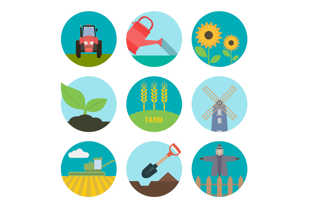 Farm flat icons