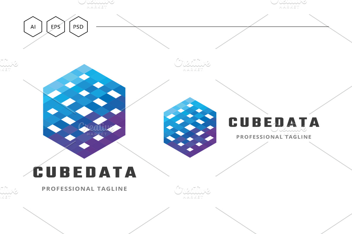 Cube Data Logo, a Branding & Logo Template by Design_Planet