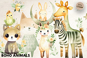 Watercolor Boho Animals, an Animal Illustration by Dazzling Art Boutique (Thumbnail 1 of 5)