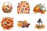 Watercolor Autumn Clipart, an Illustration by cherrydesign (Thumbnail 3 of 3)