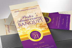 Clergy Banquet Ticket Canva Template