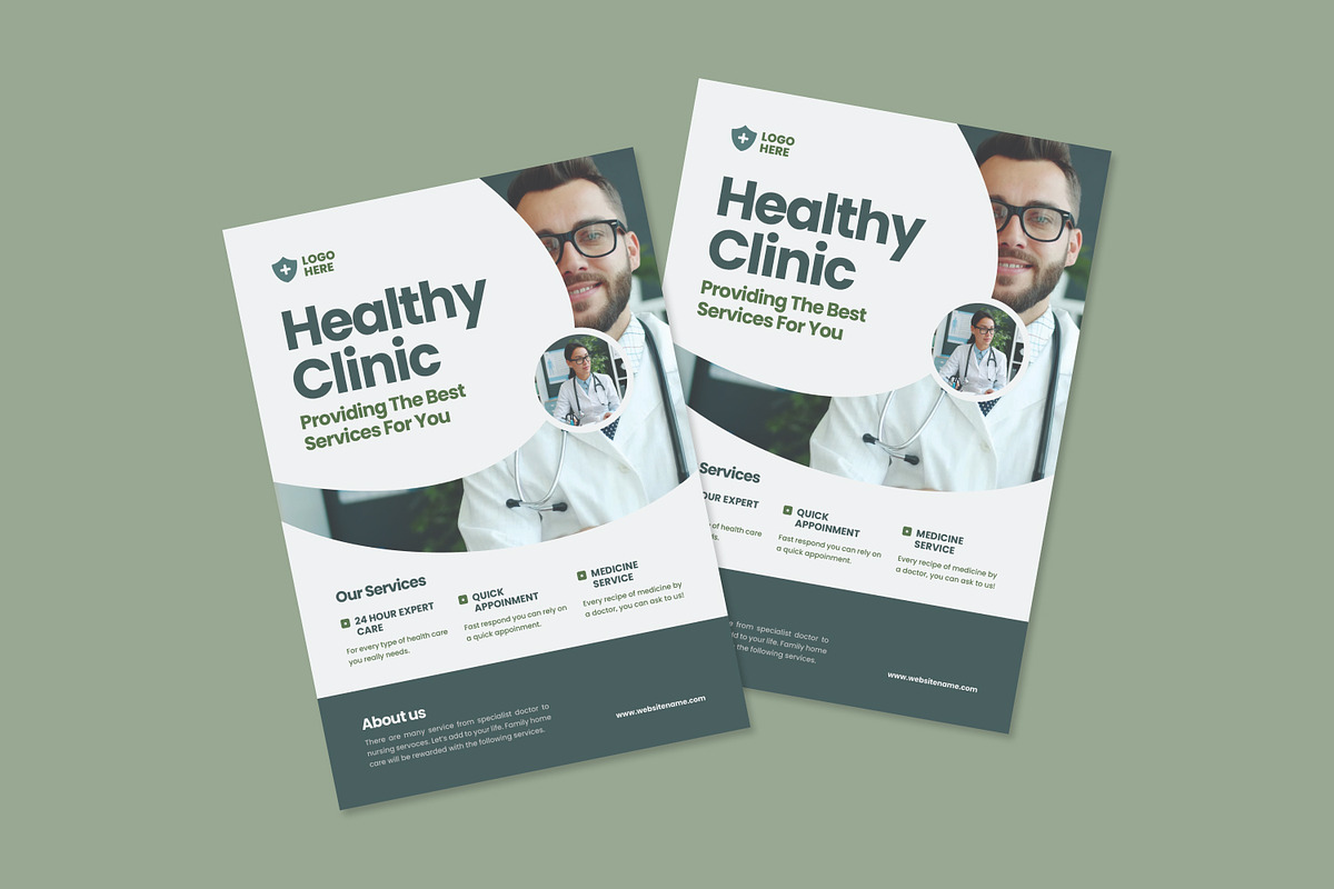 Healthy Clinic - Flyer, a Brochure Template by Izdihaar_Studio (Photo 2 of 3)