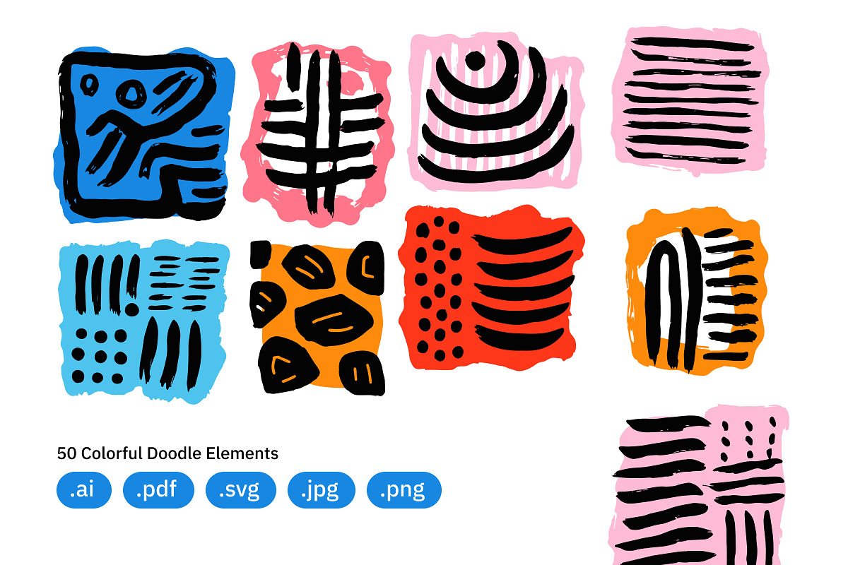 Colorful Doodle Elements, an Object Graphic by crafty (Photo 4 of 4)