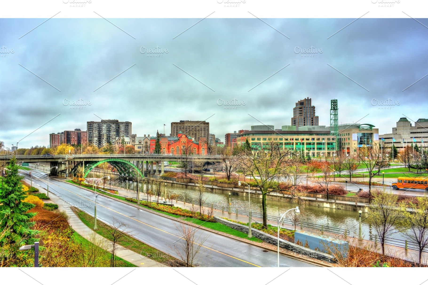 Cityscape of Ottawa with the Rideau Canal in Canada, an Architecture Photo by Leonid Andronov